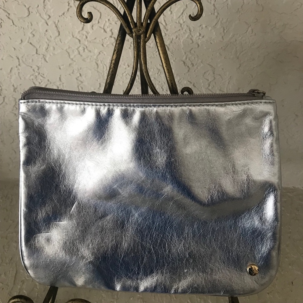 Stephanie Johnson Silver Metallic Cosmetic Pouch